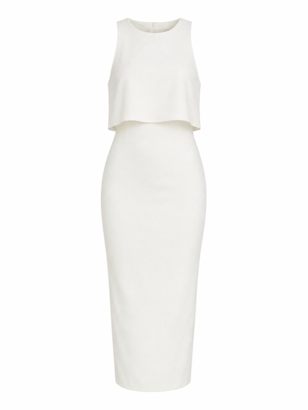 Likely Shayna Ruffle Overlay Cocktail Dress Knee Length White Size 10